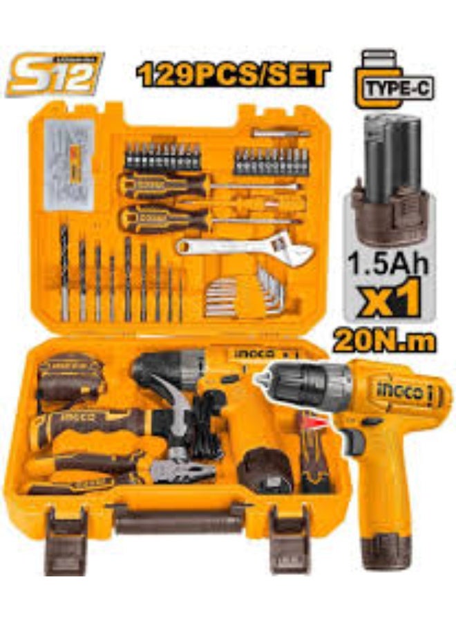 إنجكو طقم شنيور 12 فولت – 129 قطعة - Image 2